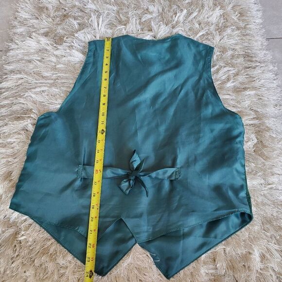Women's Suede Leather Vest Size Medium Green Snap Front Bicker Western Rodeo - Picture 10 of 10